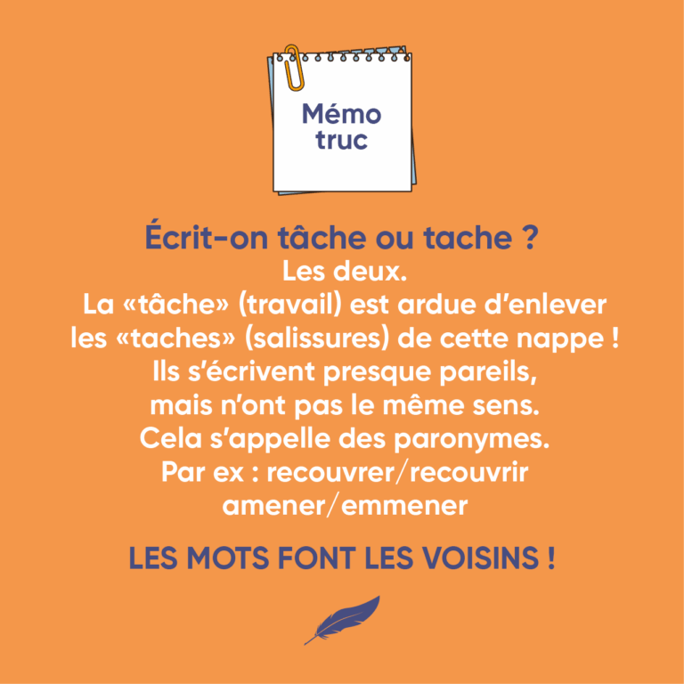 Tâche ou tache ?